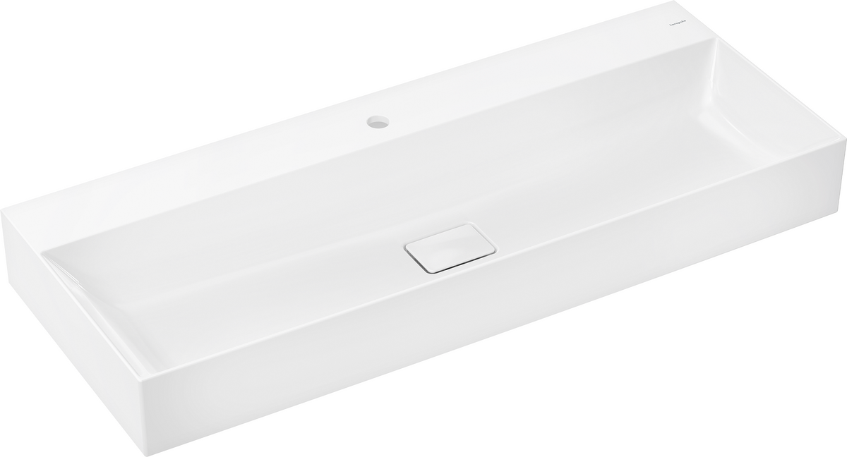 HANSGROHE Xevolos E Aufsatzwaschtisch geschliffen 1200/480 mit Hahnloch ohne Überlauf, SmartClean #61113450 - Weiß