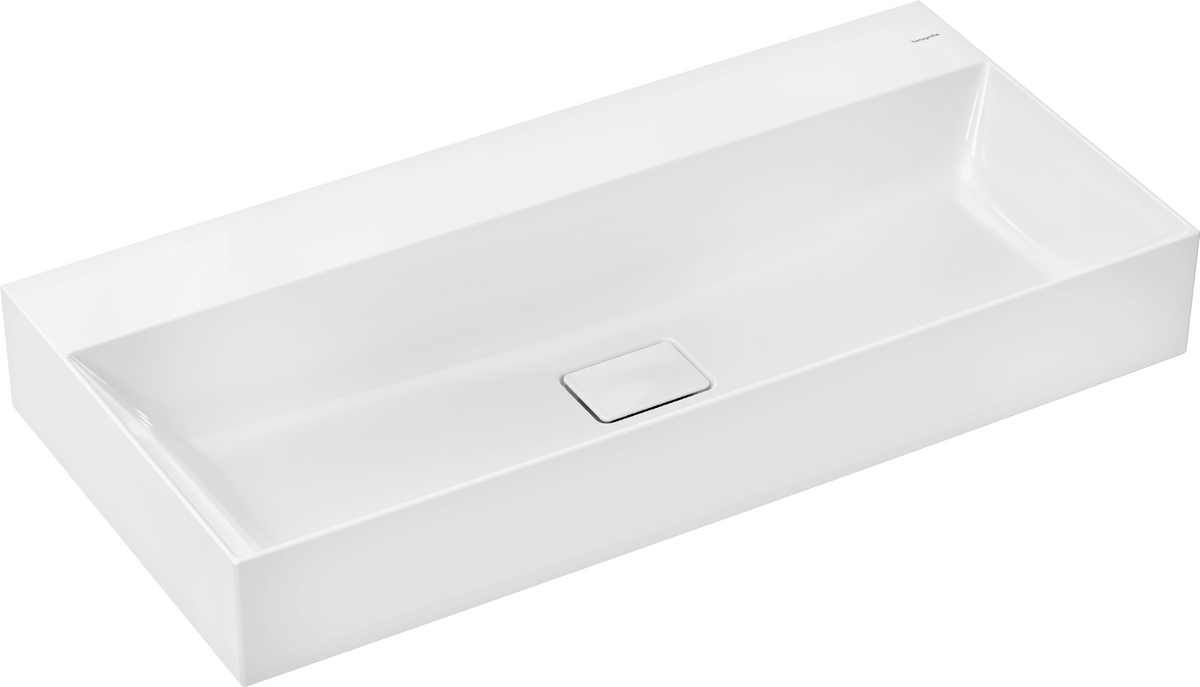 HANSGROHE Xevolos E Aufsatzwaschtisch geschliffen 1000/480 ohne Hahnloch und Überlauf, SmartClean #61103450 - Weiß