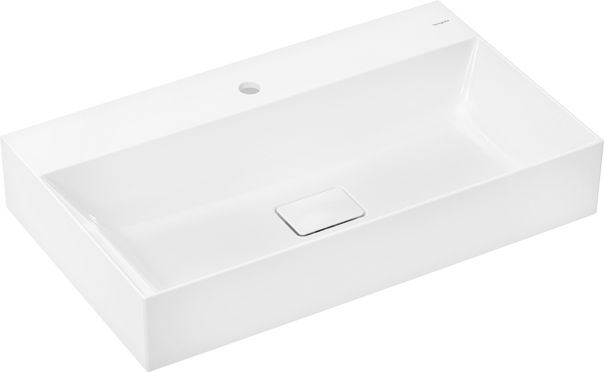HANSGROHE Xevolos E Aufsatzwaschtisch geschliffen 800/480 mit Hahnloch ohne Überlauf, SmartClean #61098450 - Weiß