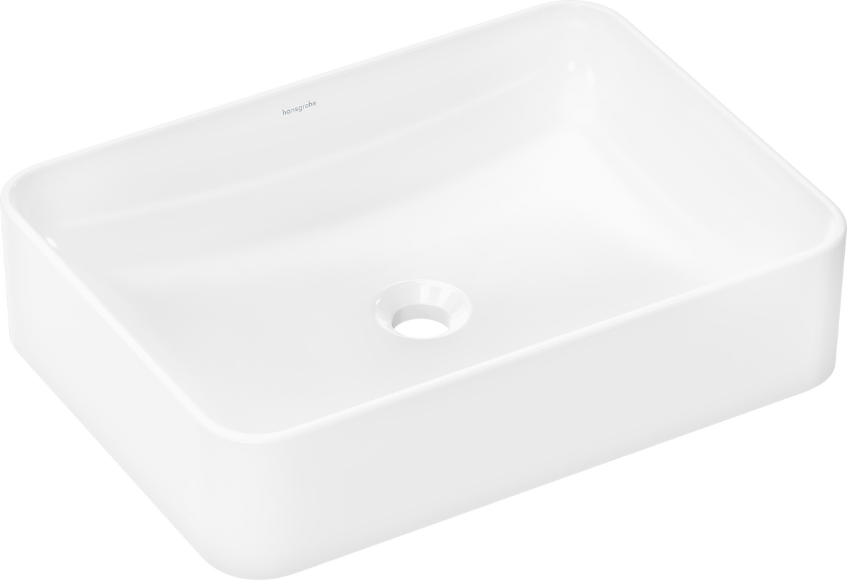 HANSGROHE Xuniva Q Aufsatzwaschtisch 550/400 ohne Hahnloch und Überlauf, SmartClean #61075450 - Weiß