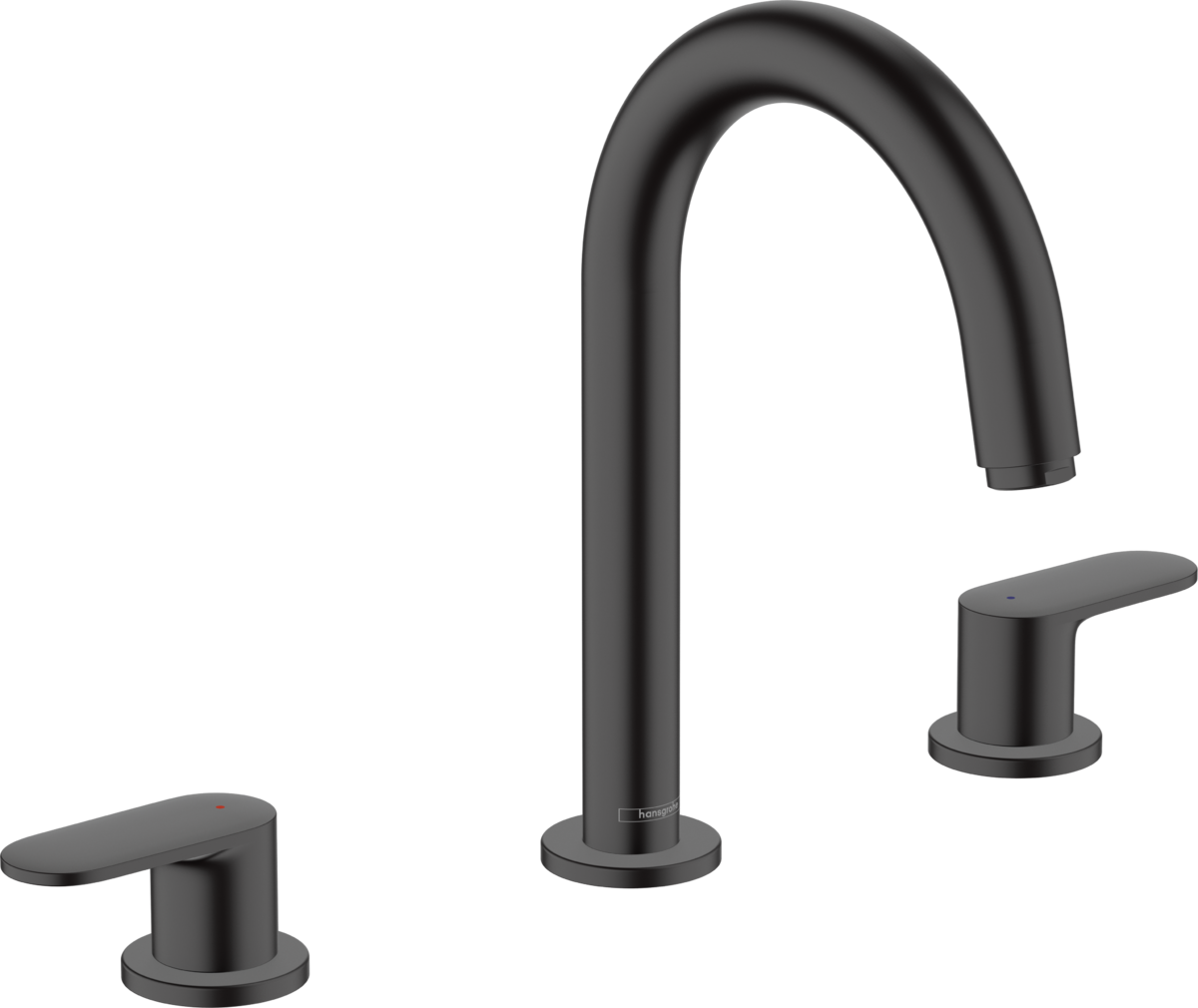 HANSGROHE Vernis Blend 3-Loch Waschtischarmatur mit Zugstangen-Ablaufgarnitur #71553670 - Mattschwarz