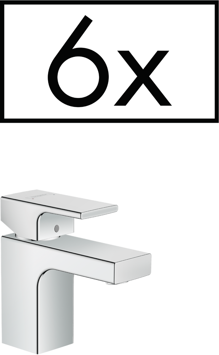 HANSGROHE Vernis Shape Einhebel-Waschtischmischer 70 mit isolierter Wasserführung und Zugstangen-Ablaufgarnitur Projektpack (6 St.) #71596000