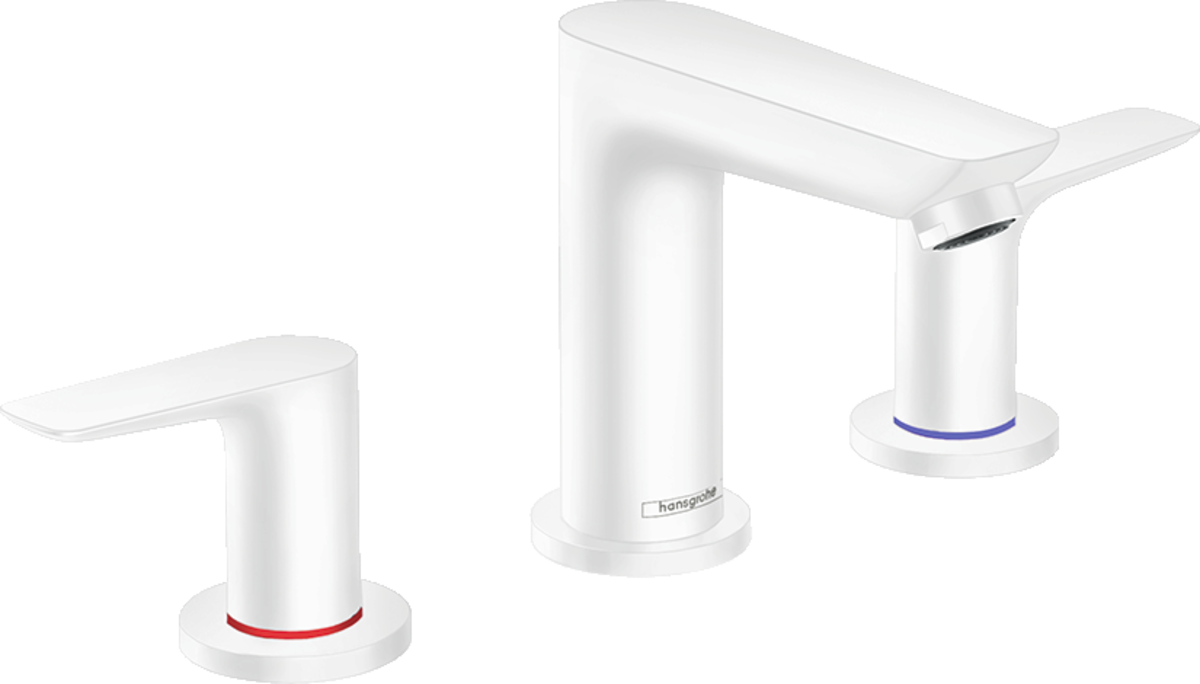 HANSGROHE Talis E 3-Loch Waschtischarmatur mit Zugstangen-Ablaufgarnitur #71733700 - Mattweiß