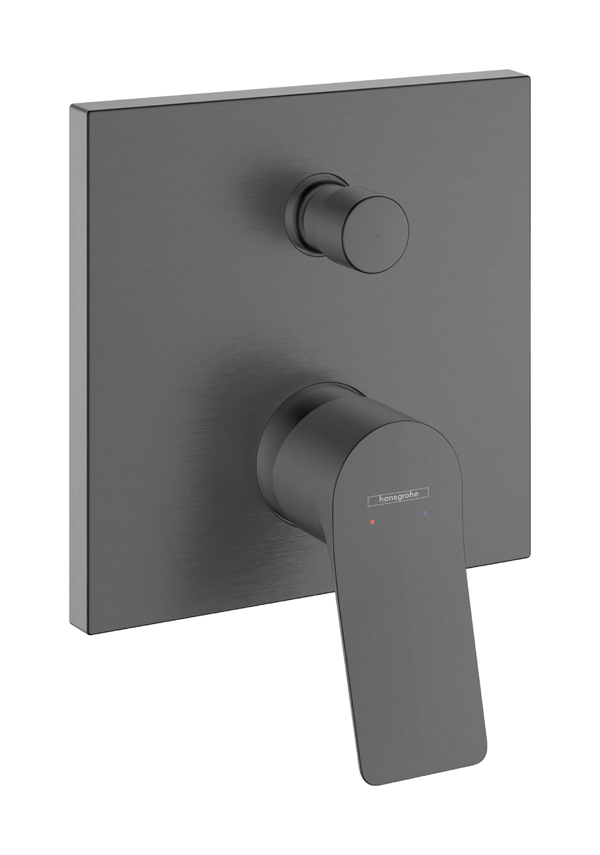 HANSGROHE Vivenis Einhebel-Wannenmischer Unterputz mit integrierter Sicherungskombination nach EN1717 für iBox universal #75416340 - Brushed Black Chrome