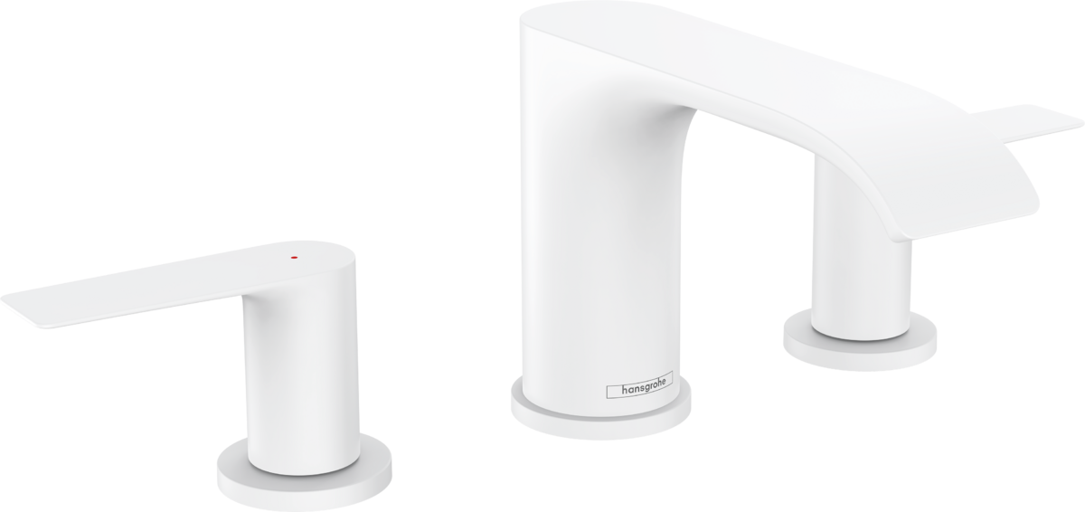 HANSGROHE Vivenis 3-Loch Waschtischarmatur 90 mit Zugstangen-Ablaufgarnitur #75033700 - Mattweiß