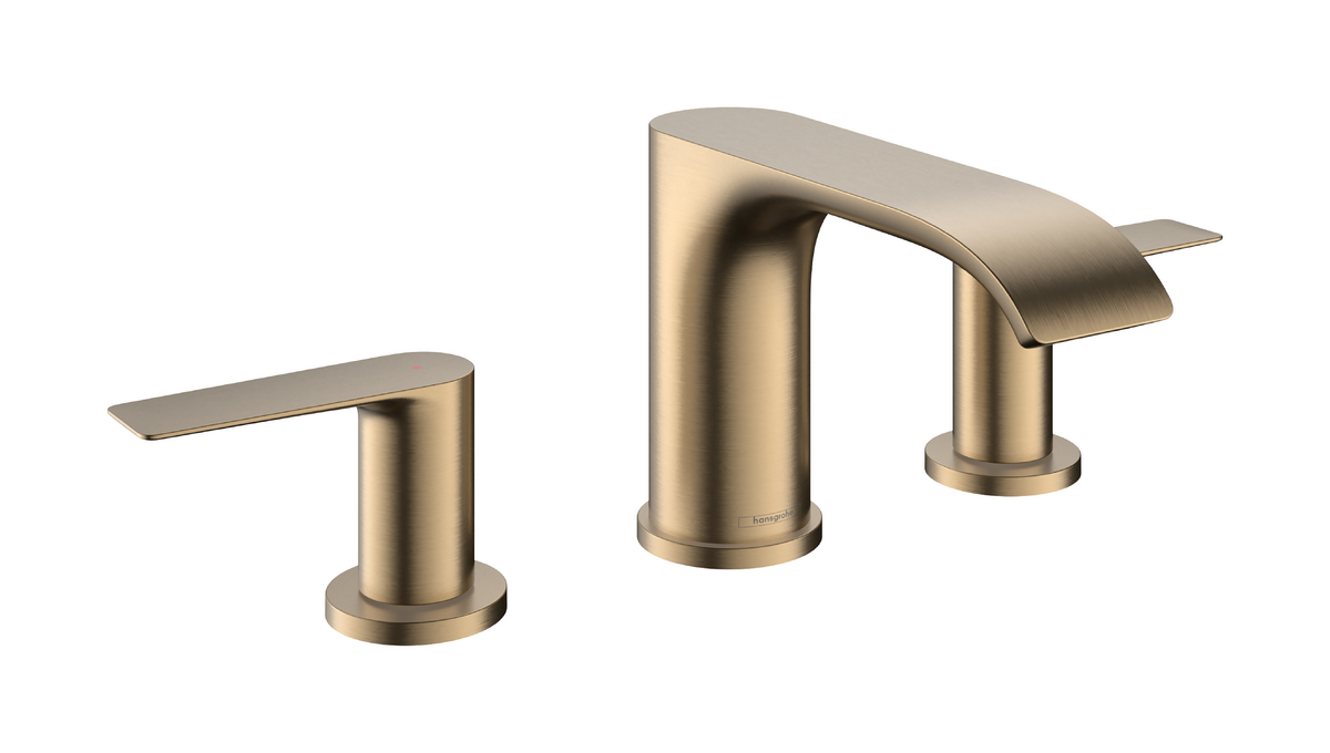 HANSGROHE Vivenis 3-Loch Waschtischarmatur 90 mit Zugstangen-Ablaufgarnitur #75033140 - Brushed Bronze