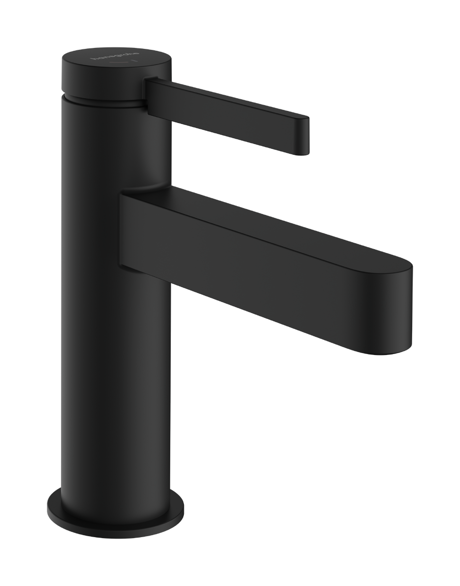 HANSGROHE Finoris Einhebel-Waschtischmischer 100 CoolStart mit Push-Open Ablaufgarnitur #76012670 - Mattschwarz