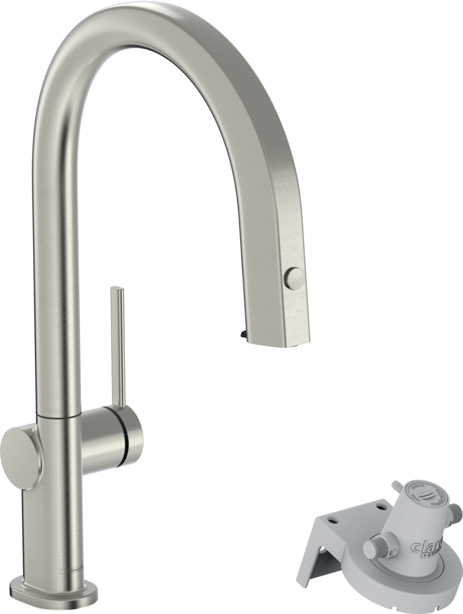 HANSGROHE Aqittura M91 FilterSystem 210, Ausziehauslauf, 1jet #76803800 - Edelstahl Finish