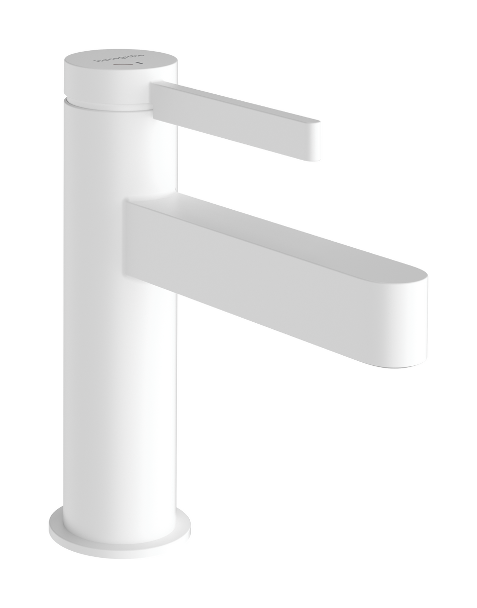 HANSGROHE Finoris Einhebel-Waschtischmischer 100 CoolStart mit Push-Open Ablaufgarnitur #76012700 - Mattweiß