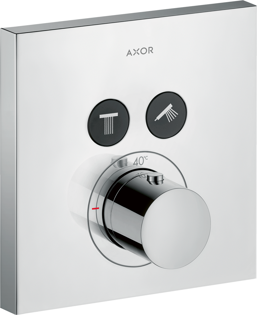 HANSGROHE AXOR ShowerSolutions Thermostat Unterputz eckig für 2 Verbraucher #36715000 - Chrom