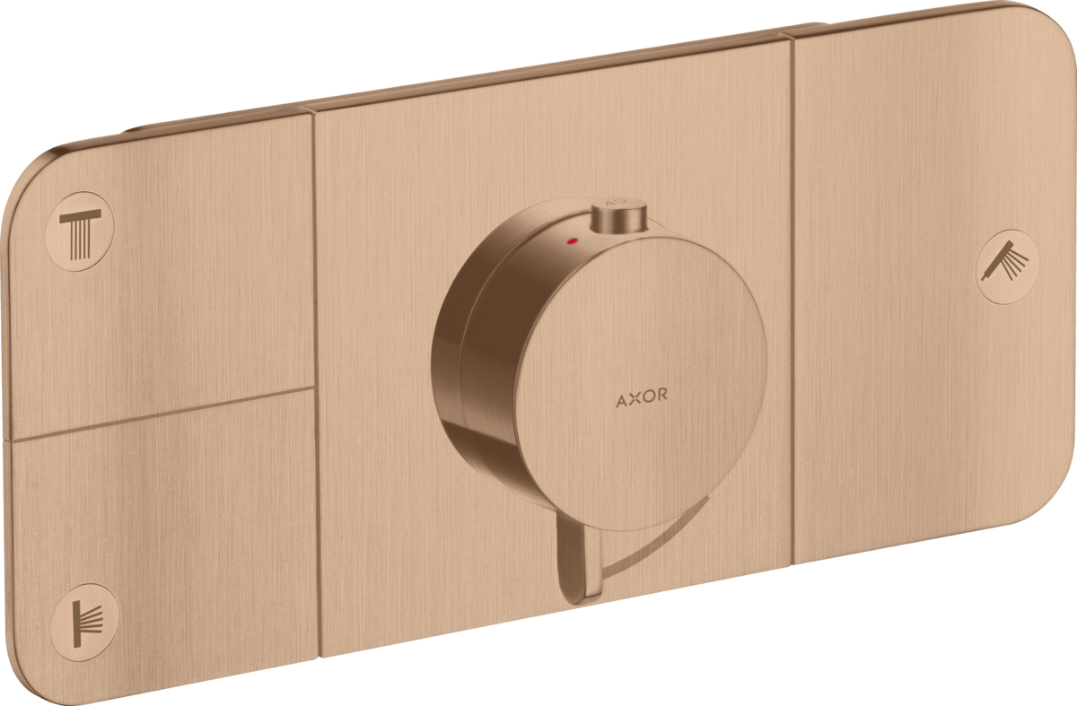 HANSGROHE AXOR One Thermostatmodul Unterputz für 3 Verbraucher #45713310 - Brushed Red Gold