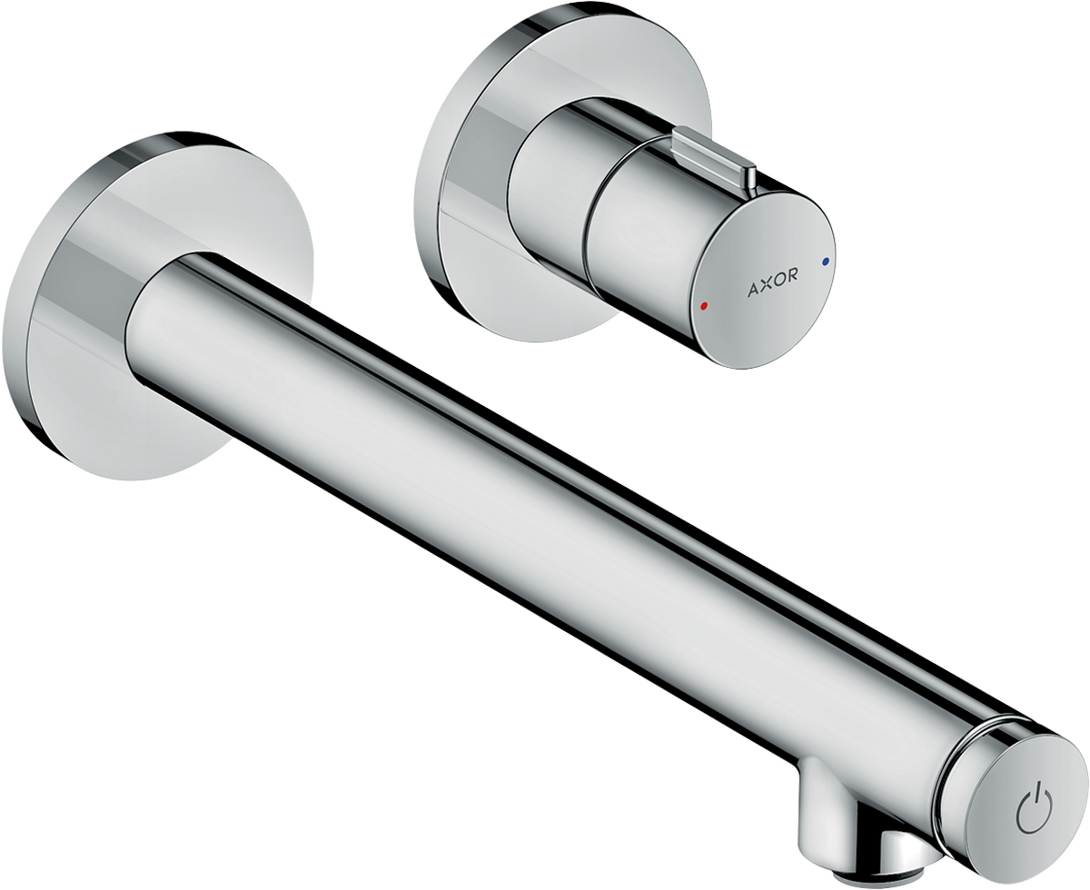 HANSGROHE AXOR Uno Waschtischmischer Unterputz für Wandmontage Select mit Auslauf 221 mm #45113000 - Chrom