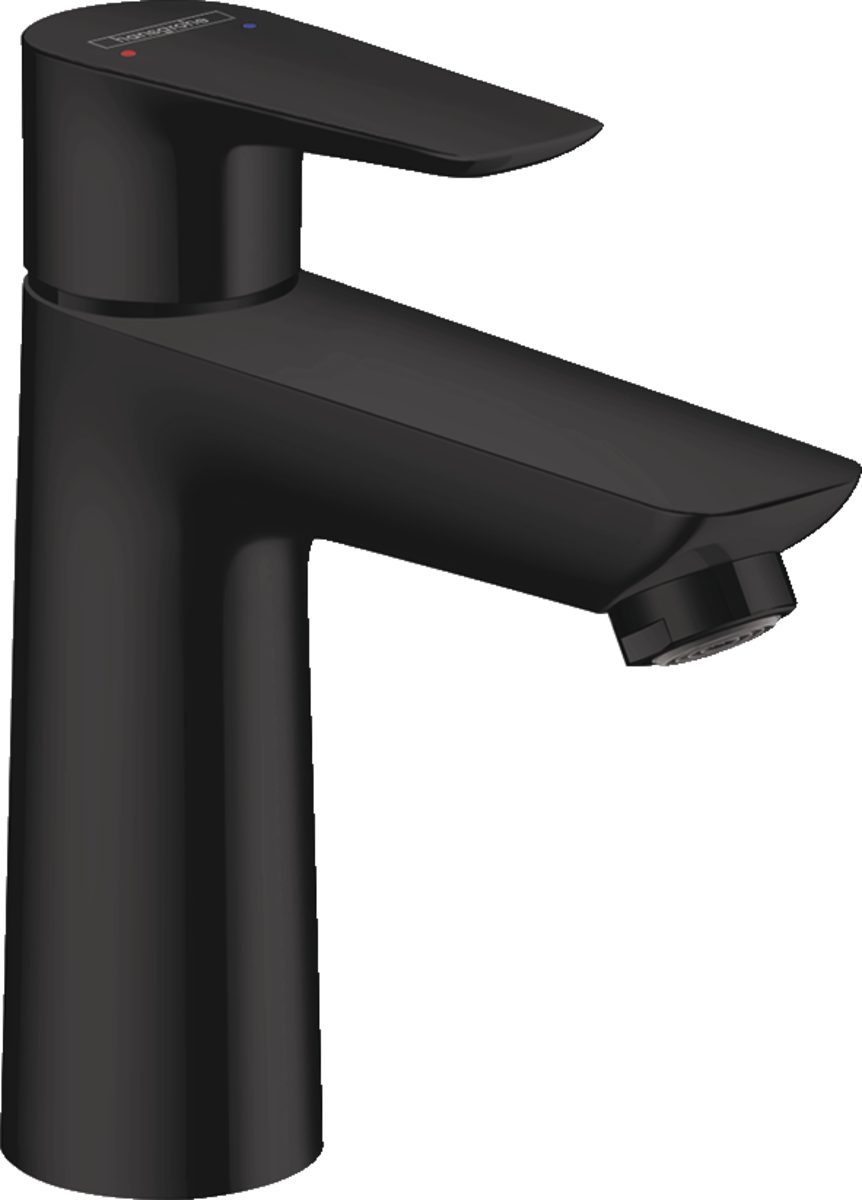 HANSGROHE Talis E Einhebel-Waschtischmischer 110 mit Zugstangen-Ablaufgarnitur #71710670 - Mattschwarz