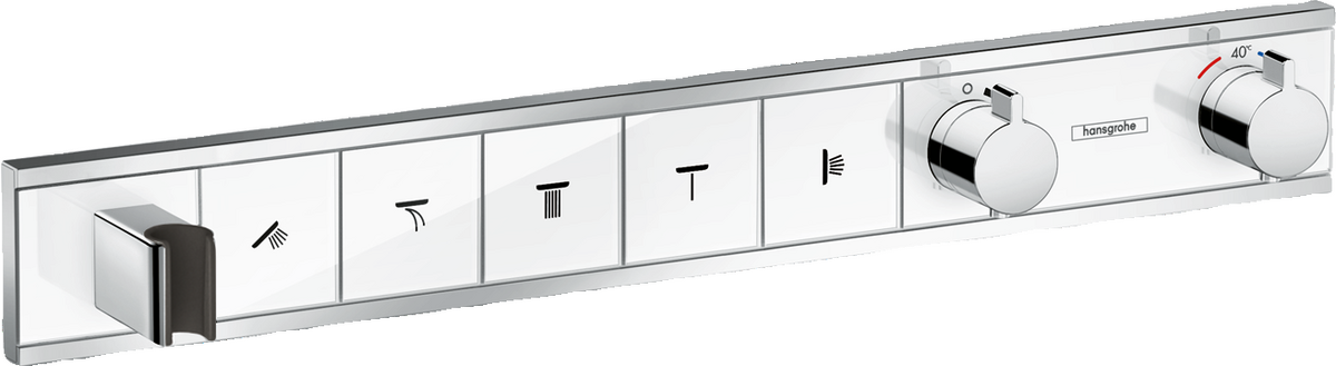 HANSGROHE RainSelect Thermostat Unterputz für 5 Verbraucher mit integriertem Brausehalter #15358400 - Weiß/Chrom