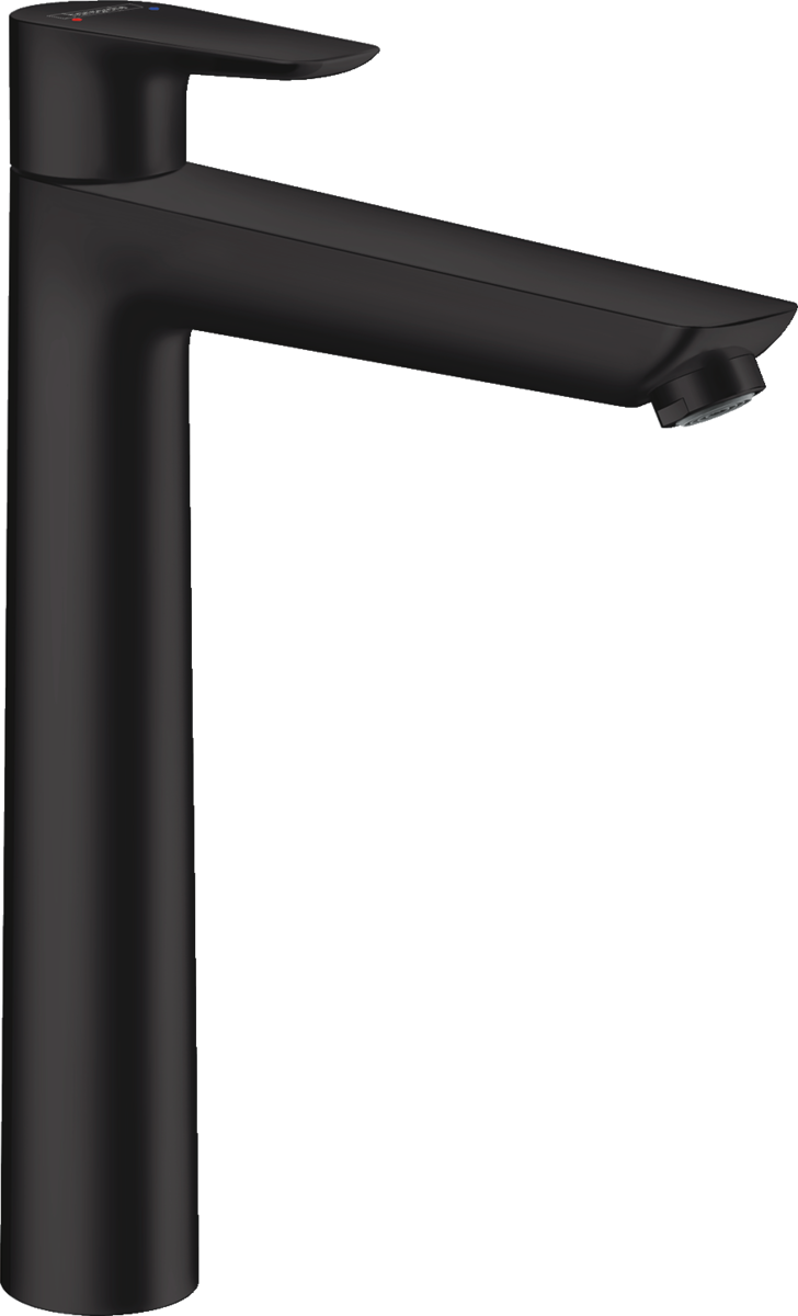 HANSGROHE Talis E Einhebel-Waschtischmischer 240 für Aufsatzwaschtische mit Zugstangen-Ablaufgarnitur #71716670 - Mattschwarz