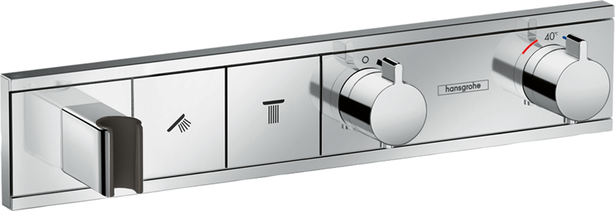 HANSGROHE RainSelect Thermostat Unterputz für 2 Verbraucher mit integriertem Brausehalter #15355000 - Chrom
