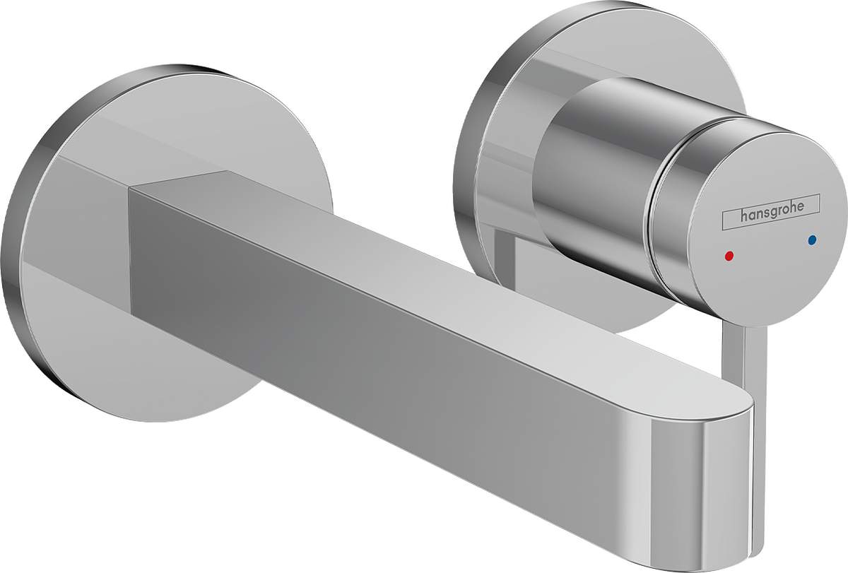 HANSGROHE Finoris Einhebel-Waschtischmischer Unterputz für Wandmontage mit Auslauf 16,8 cm #76051000 - Chrom