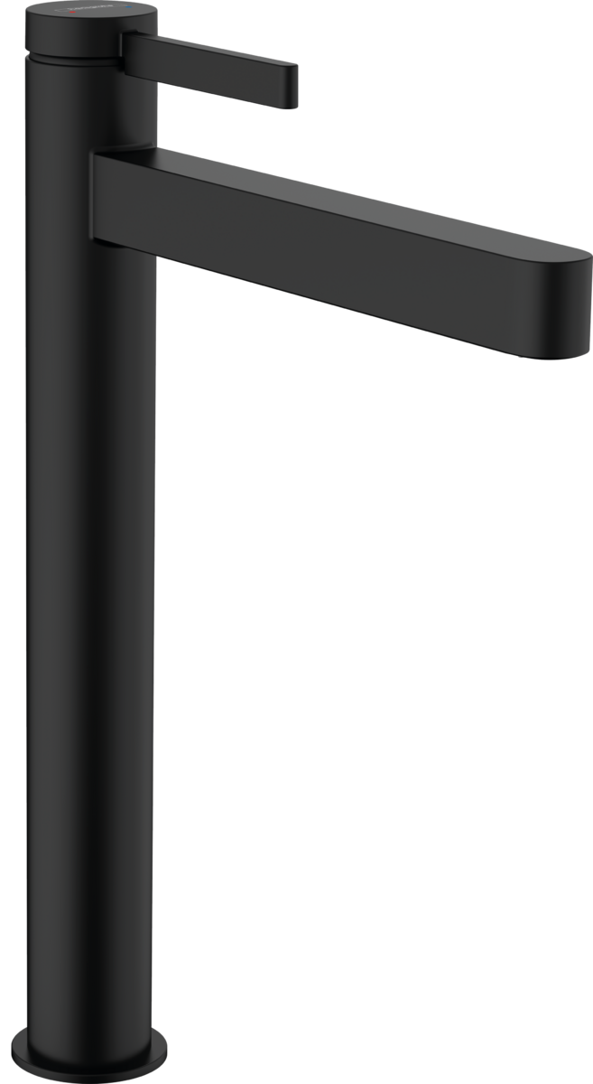 HANSGROHE Finoris Einhebel-Waschtischmischer 260 für Aufsatzwaschtische mit Push-Open Ablaufgarnitur #76070670 - Mattschwarz