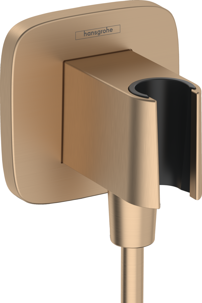 HANSGROHE FixFit Q Wandanschluss mit Brausehalter Brushed Bronze 26887140