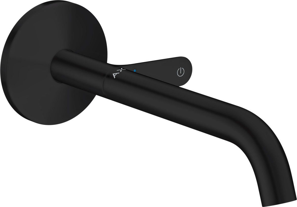 HANSGROHE AXOR One Waschtischmischer Unterputz für Wandmontage Select mit Auslauf 220 mm #48112670 - Mattschwarz