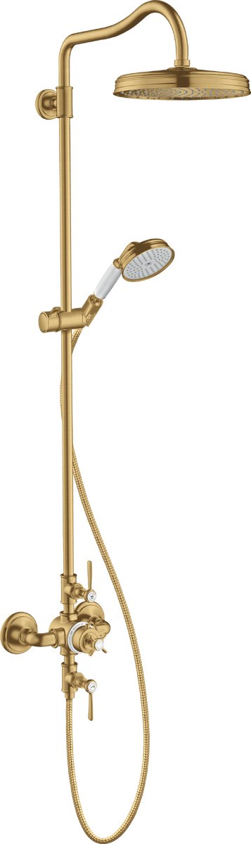 HANSGROHE AXOR Montreux Showerpipe mit Thermostat und Kopfbrause 240 1jet #16572250 - Brushed Gold Optic