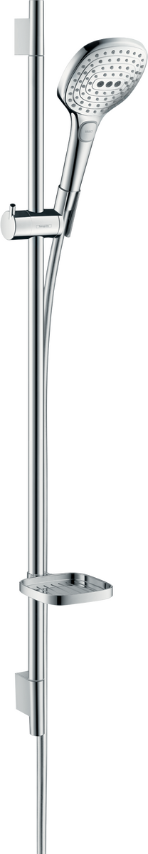 HANSGROHE Raindance Select E Brauseset 120 3jet mit Brausestange 90 cm und Seifenschale #26621400 - Weiß/Chrom
