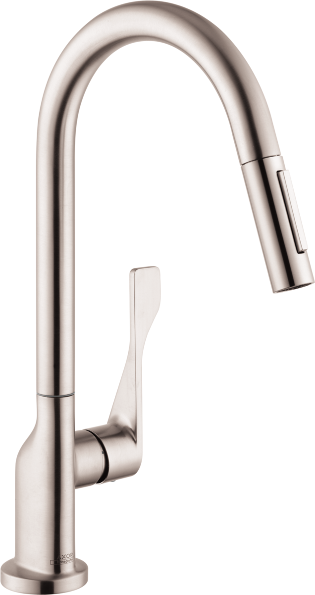 HANSGROHE AXOR Citterio Einhebel-Küchenmischer 250 mit Ausziehbrause #39835800 - Edelstahl Finish