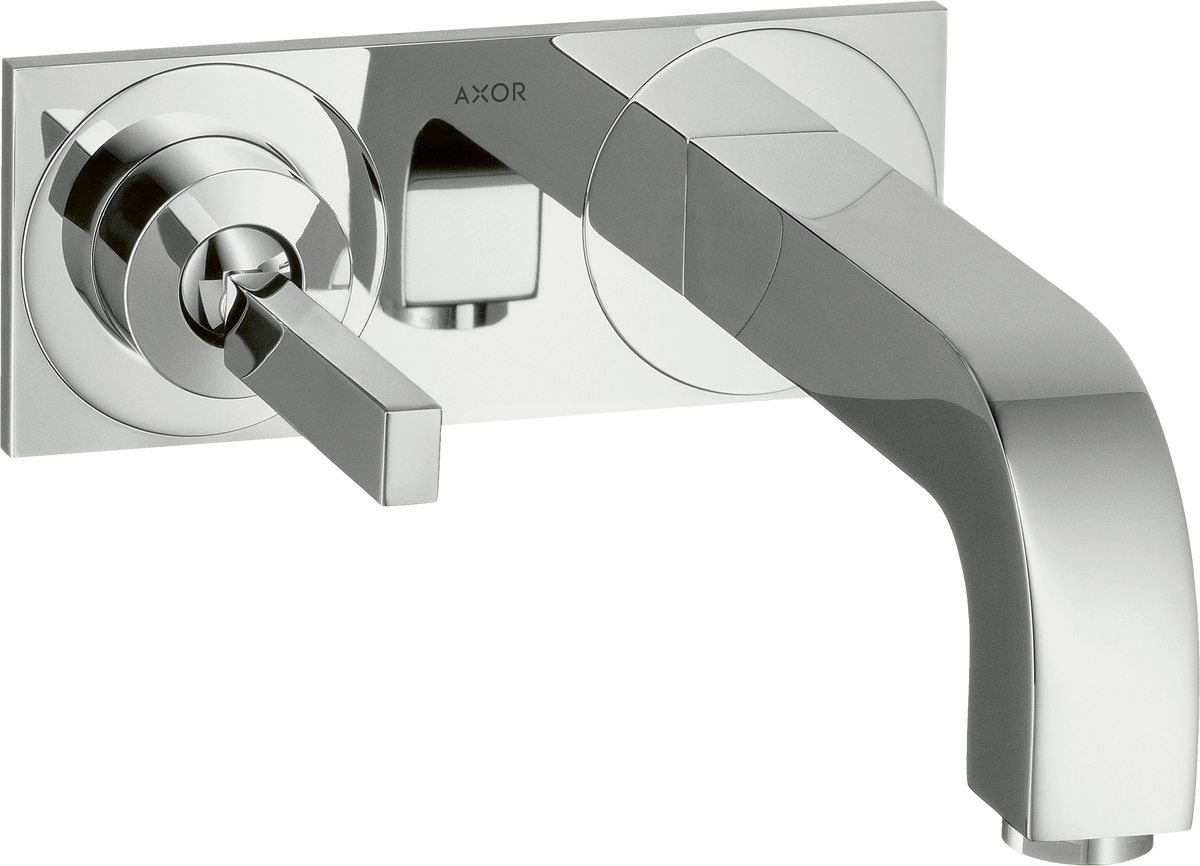 HANSGROHE AXOR Citterio Einhebel-Waschtischmischer Unterputz für Wandmontage mit Pingriff, Auslauf 220 mm und Platte #39115000 - Chrom