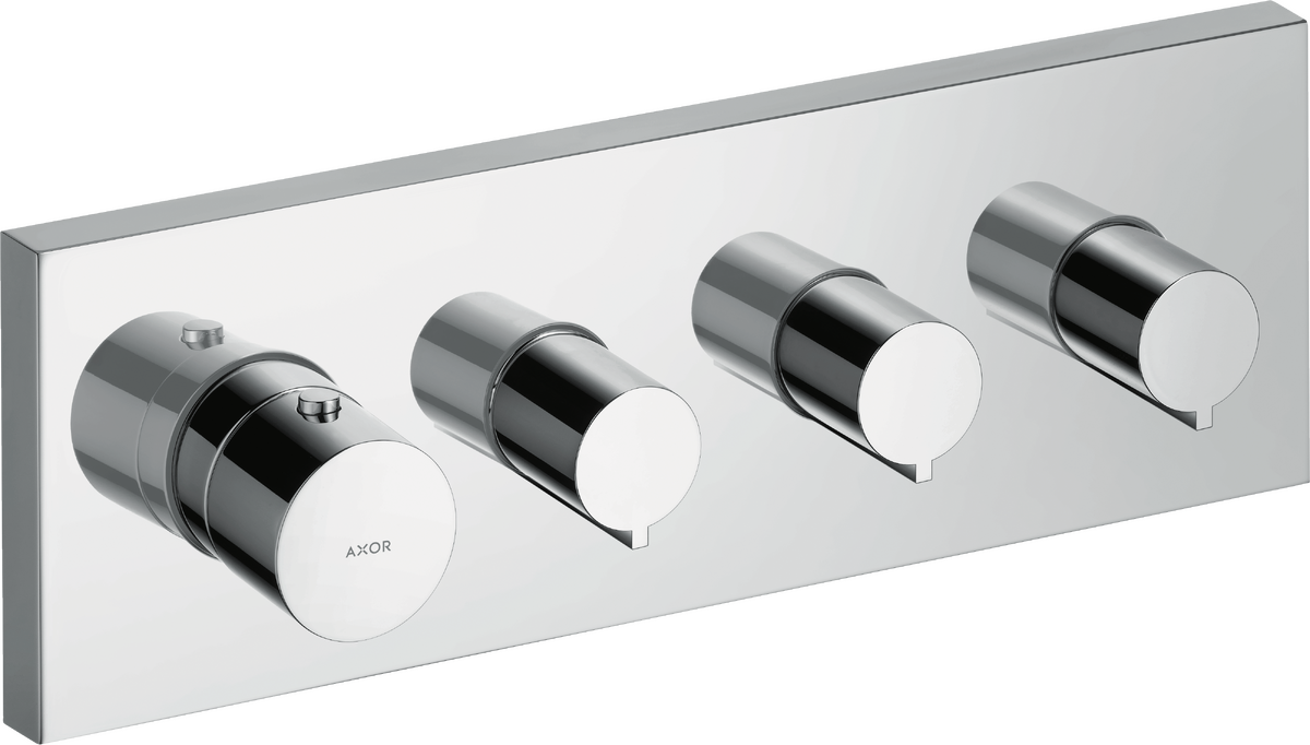 HANSGROHE AXOR ShowerSolutions Thermostatmodul 360/120 Unterputz eckig für 3 Verbraucher #10751000 - Chrom