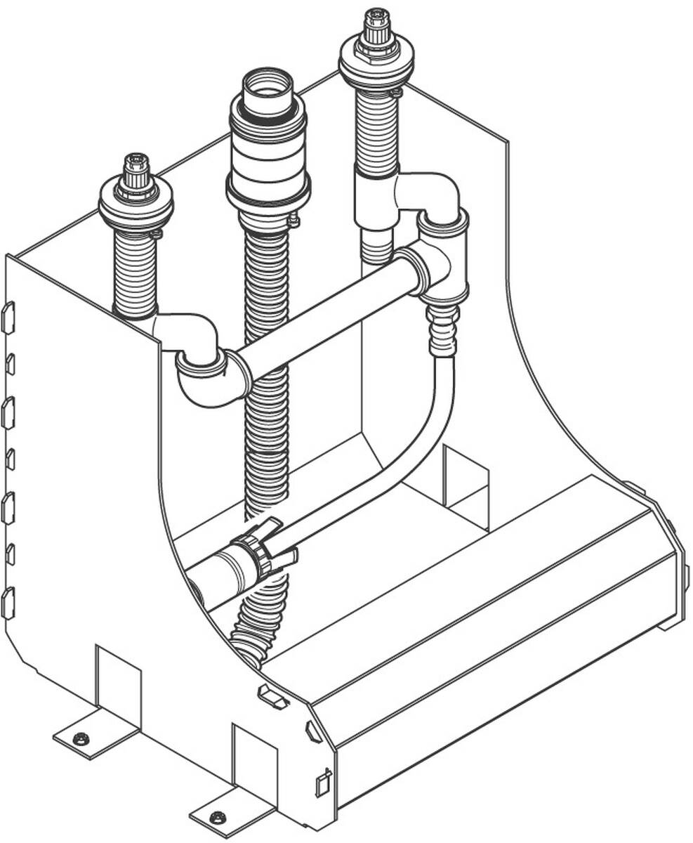 HANSGROHE Grundkörper 3-Loch Wannenrandarmatur DN15 #13433180