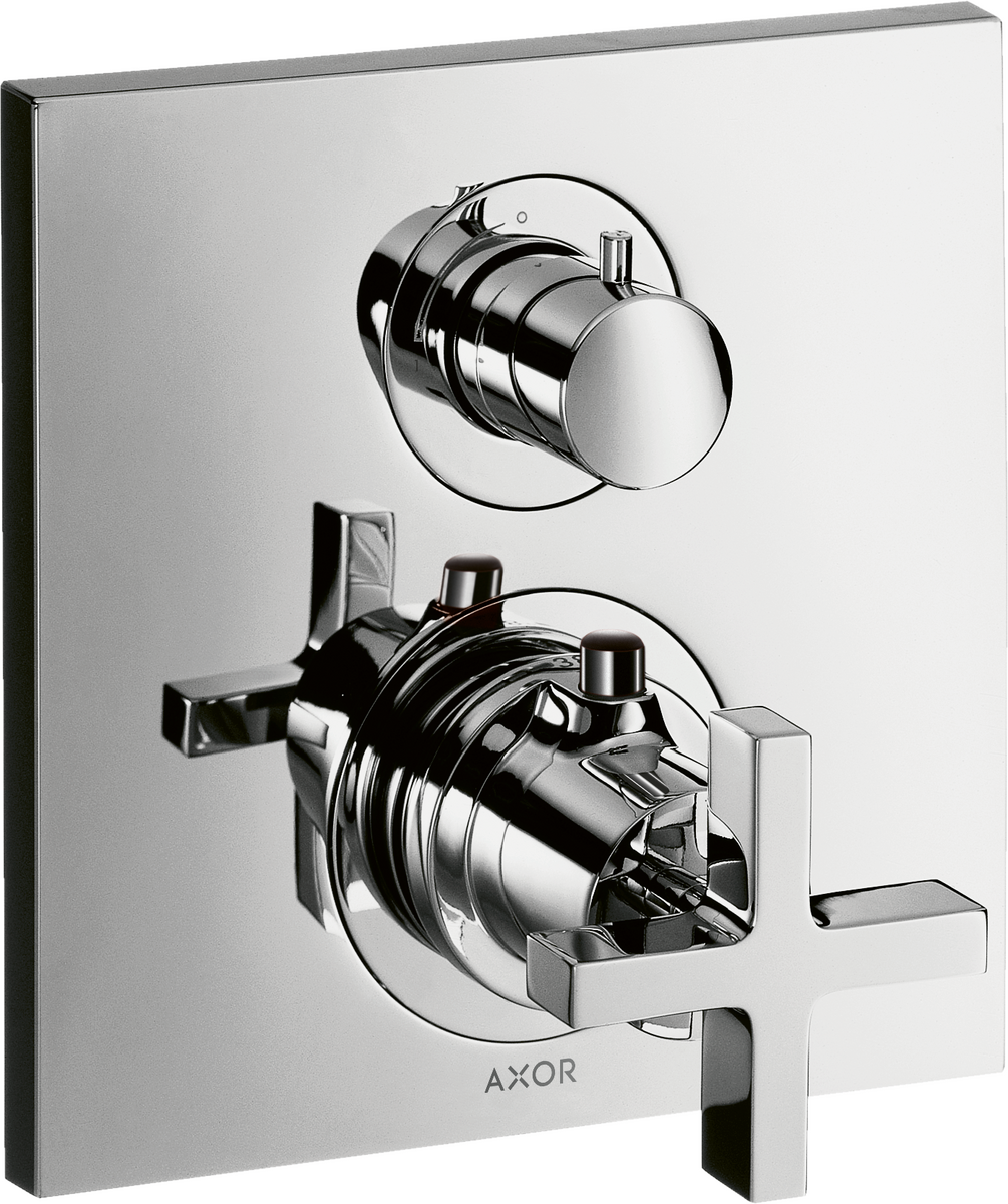 HANSGROHE AXOR Citterio Thermostat Unterputz mit Ab- und Umstellventil und Kreuzgriff #39725000 - Chrom