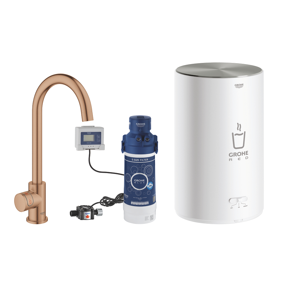 GROHE Red Mono Standventil und Boiler Größe M #30085DL1 - warm sunset gebürstet