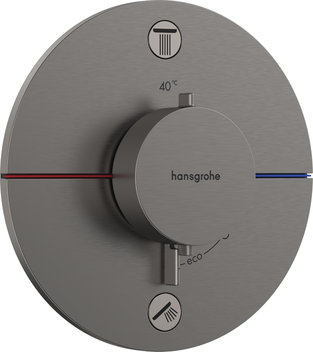 HANSGROHE ShowerSelect Comfort S Thermostat Unterputz für 2 Verbraucher mit integrierter Sicherungskombination nach EN1717 #15556340 - Brushed Black Chrome