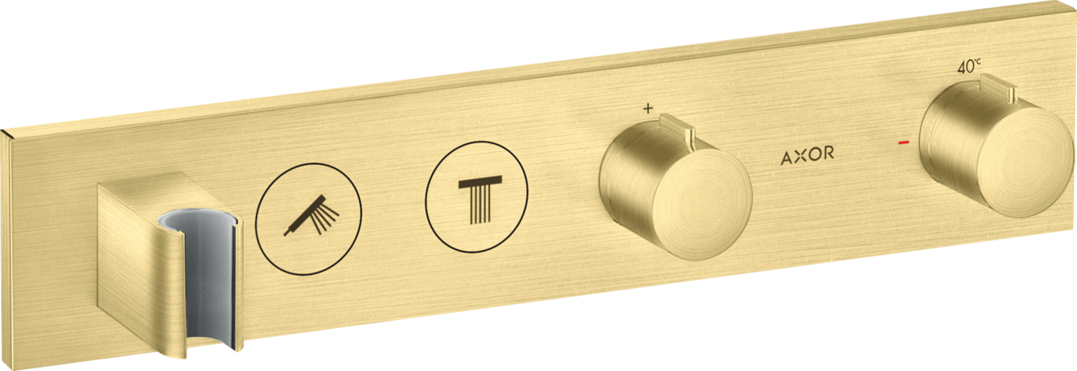 HANSGROHE AXOR ShowerSolutions Thermostatmodul Select 460/90 Unterputz für 2 Verbraucher #18355950 - Brushed Brass