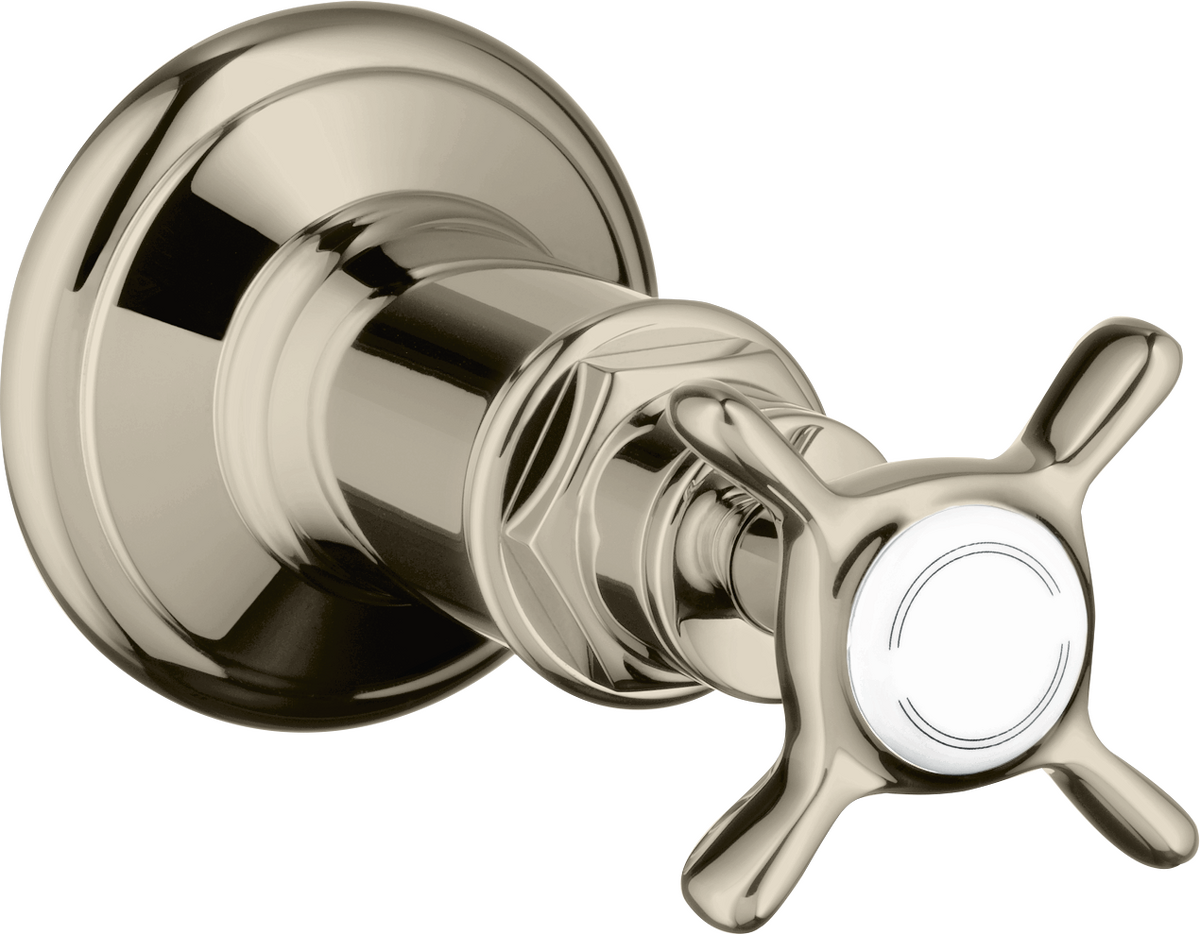 HANSGROHE AXOR Montreux Absperrventil Unterputz mit Kreuzgriff #16871830 - Polished Nickel