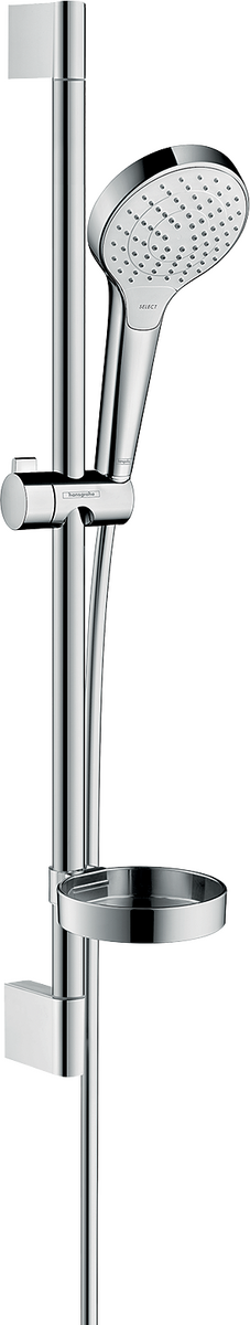 HANSGROHE Croma Select S Brauseset 110 Vario mit Brausestange 65 cm und Seifenschale #26566400 - Weiß/Chrom