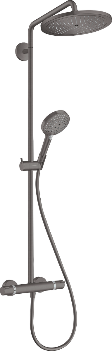 HANSGROHE Croma Select S Showerpipe 280 1jet EcoSmart mit Thermostat und Handbrause Raindance Select S 120 3jet #26891340 - Brushed Black Chrome
