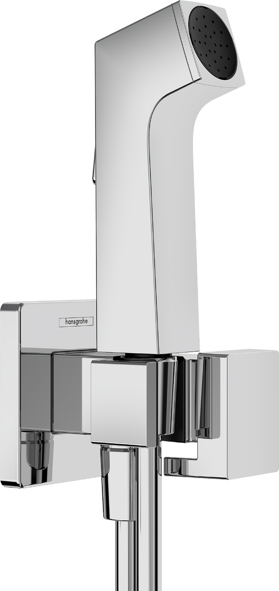 HANSGROHE Bidette Handbrause 1jet E EcoSmart für Kaltwasser mit Brausehalter und Brauseschlauch 125 cm #29231000 - Chrom