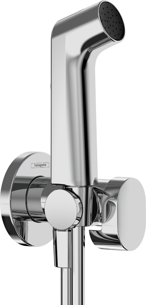 HANSGROHE Bidette Handbrause 1jet S EcoSmart für Kaltwasser mit Brausehalter und Brauseschlauch 125 cm #29230000 - Chrom