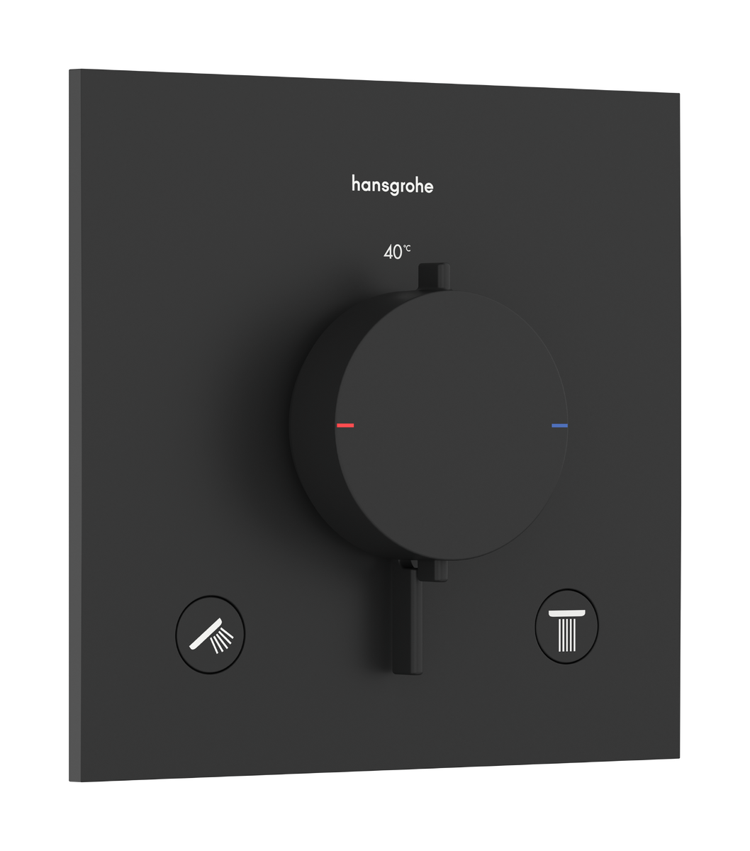 HANSGROHE Ecostat Comfort E Thermostat Unterputz für 2 Verbraucher #33711670 - Mattschwarz