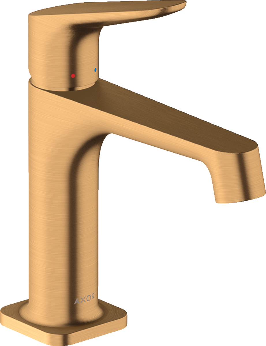 HANSGROHE AXOR Citterio M Einhebel-Waschtischmischer 100 mit Zugstangen-Ablaufgarnitur #34010250 - Brushed Gold Optic