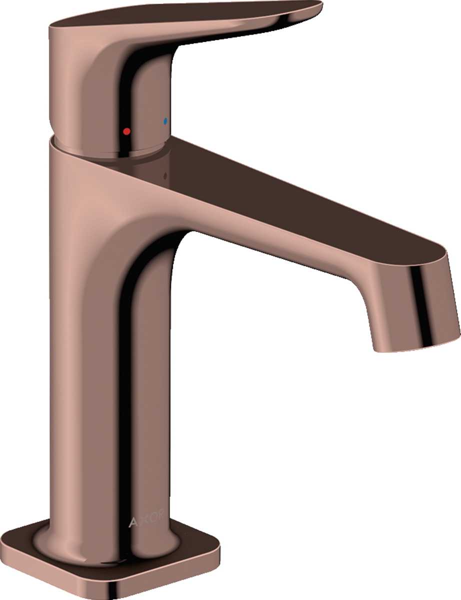 HANSGROHE AXOR Citterio M Einhebel-Waschtischmischer 100 mit Zugstangen-Ablaufgarnitur #34010300 - Polished Red Gold