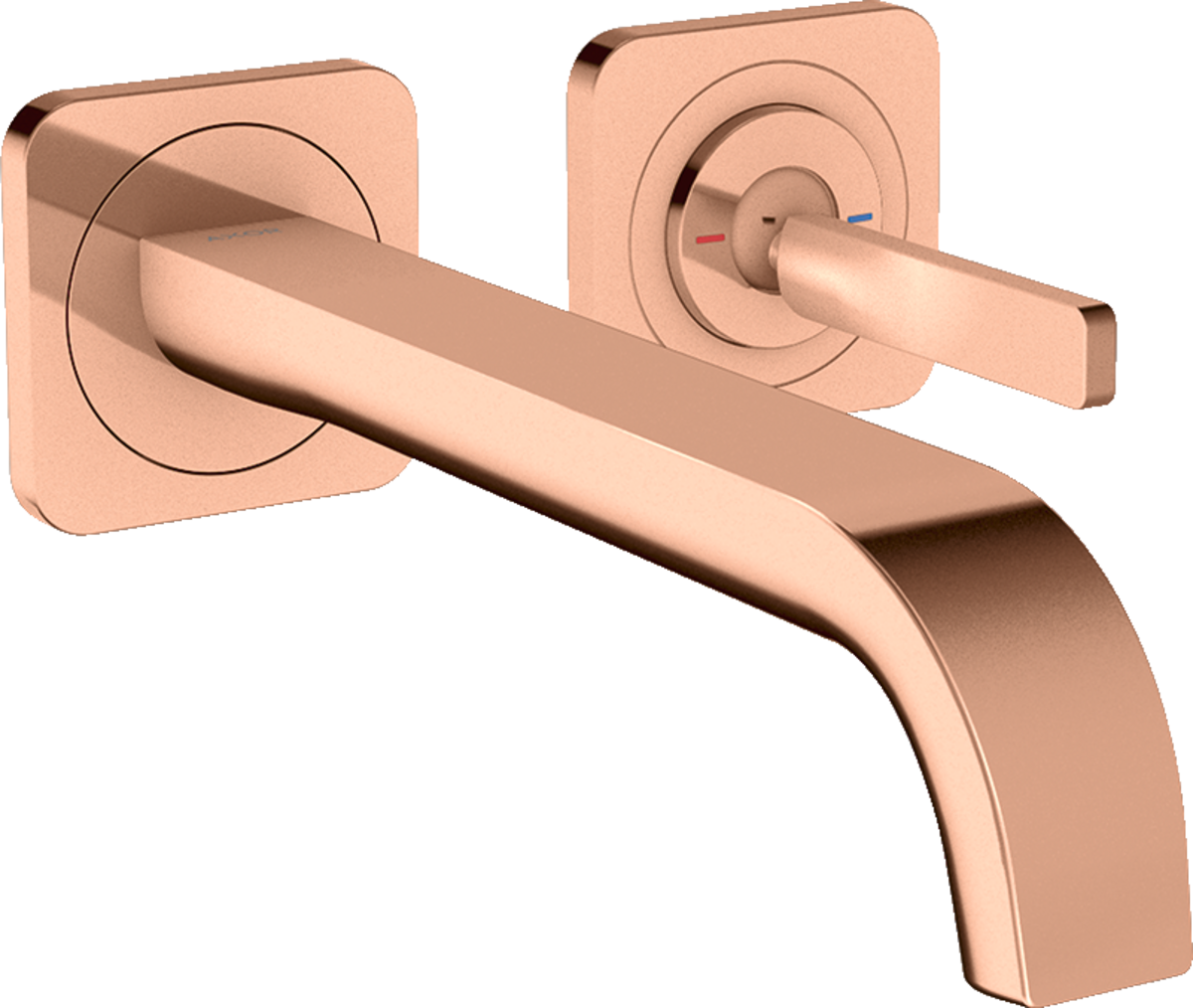 HANSGROHE AXOR Citterio E Einhebel-Waschtischmischer Unterputz für Wandmontage mit Pingriff, Auslauf 221 mm und Rosetten #36106300 - Polished Red Gold