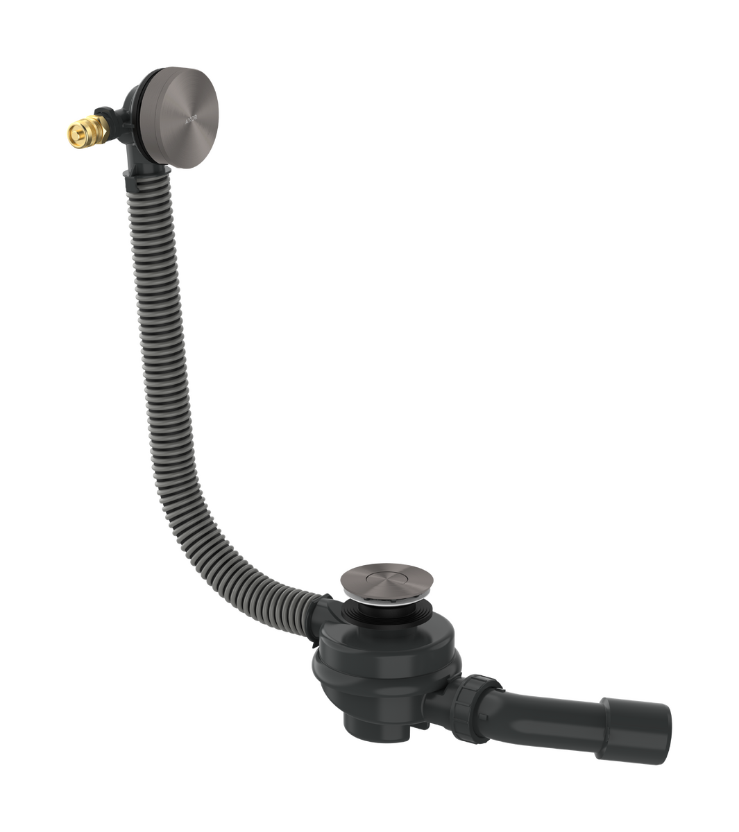 HANSGROHE AXOR Flexaplus Komplettset Ab- und Überlaufgarnitur für Badewanne #42541340 - Brushed Black Chrome