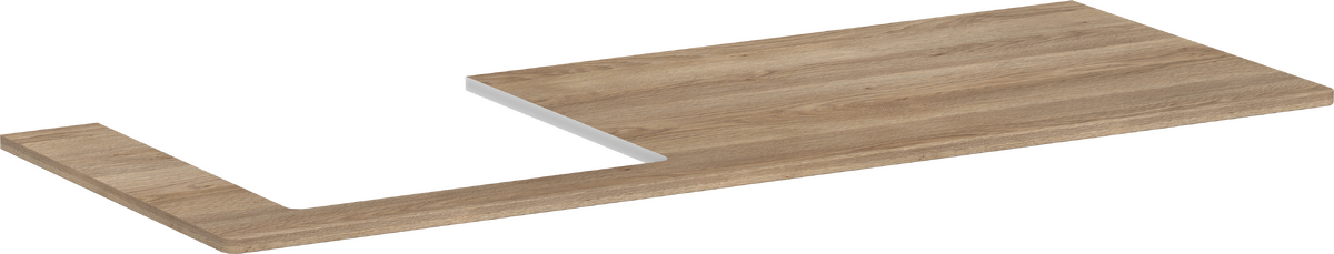 HANSGROHE Xelu Q Konsole 1360/550 mit Ausschnitt links für Aufsatzwaschtisch geschliffen 500/480 #54097230 - Eiche Natur