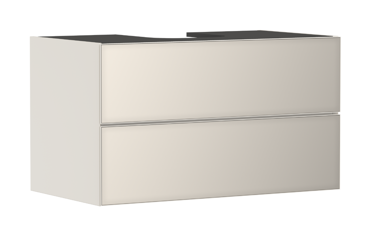 HANSGROHE Xevolos E Waschtischunterschrank Sandbeige Matt 980/550 mit 2 Schubkästen für Konsole mit Ausschnitt mittig #54191790 - Sandbeige Matt