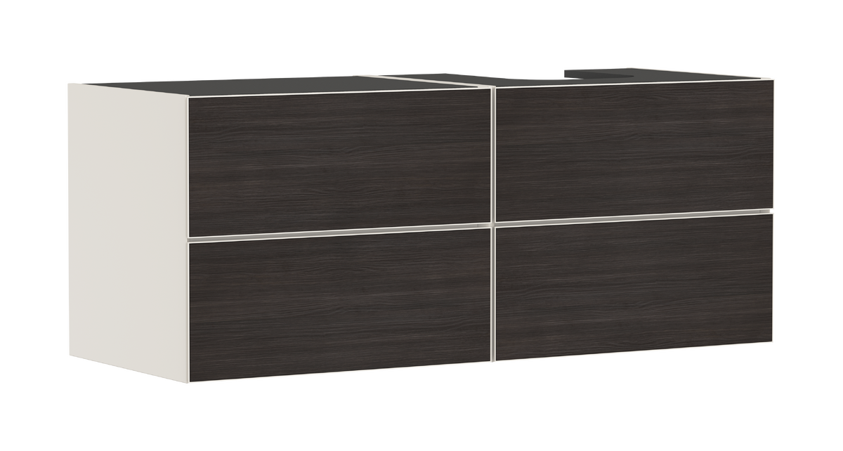HANSGROHE Xevolos E Waschtischunterschrank Sandbeige Matt 1370/550 mit 4 Schubkästen für Konsole mit Ausschnitt rechts #54240730 - Sandbeige Matt