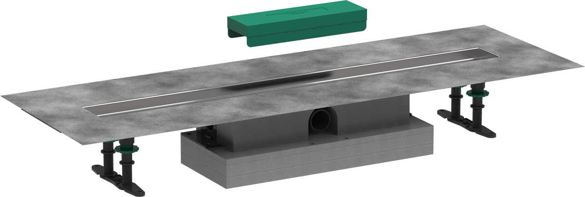 HANSGROHE uBox universal Komplettset für flache Installation 800 für Duschrinnen Fertigsets #56018180
