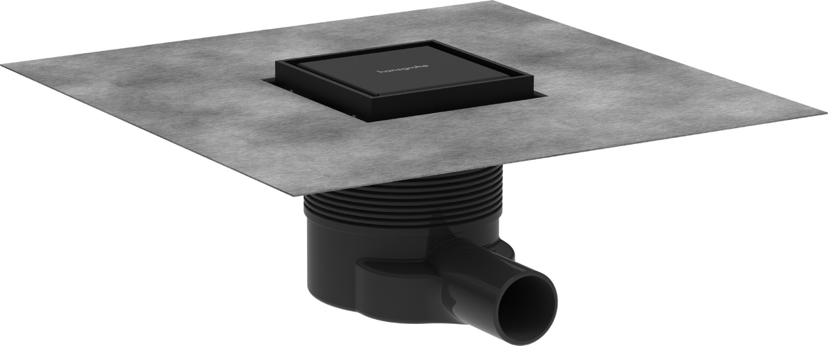 HANSGROHE RainDrain Brilliance Komplettset Punktablauf 100/100 rückseitig befliesbar #56250670 - Mattschwarz