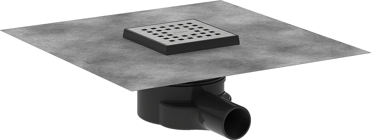 HANSGROHE RainDrain Point Komplettset Punktablauf 100/100 #56246800 - Edelstahl gebürstet